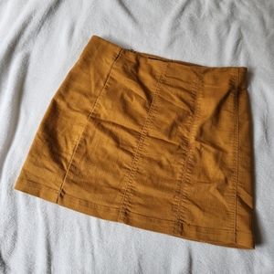 Forever 21 mini skirt golden mustard yellow women's US L